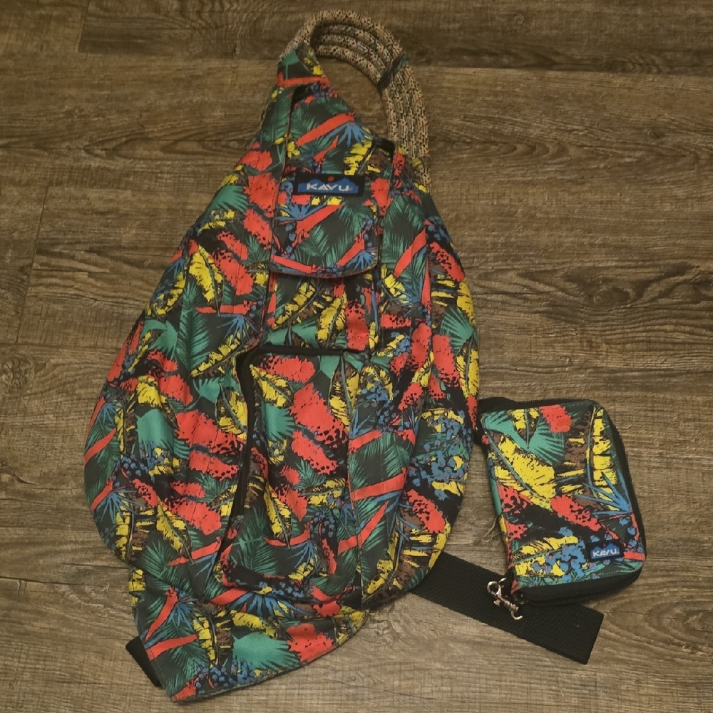 Kavu Vibrant Patterned Crossbody Bag and Wallet